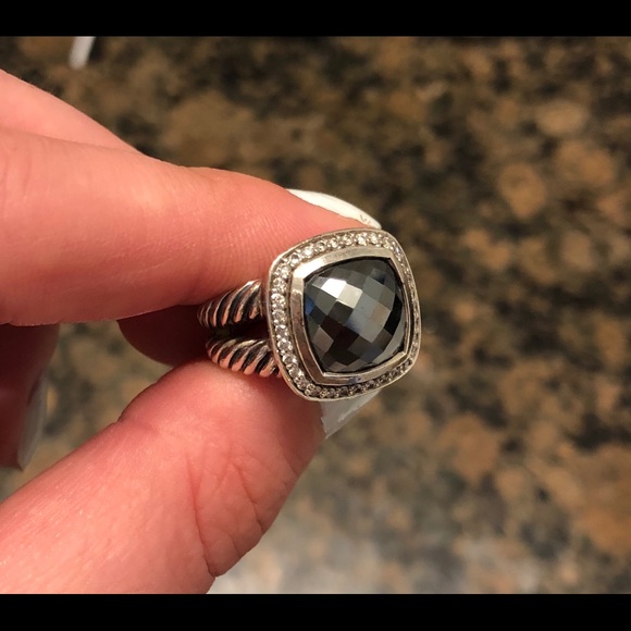 DAVID YURMAN sterling silver hematite/diamond ring - Picture 4 of 5